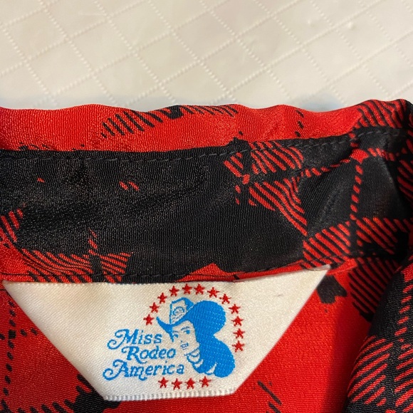 Vintage Miss Rodeo America Red and Black Blouse and Skirt size 7/8 - Picture 14 of 15
